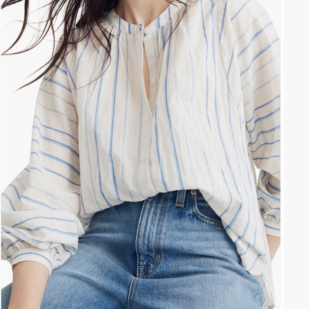 Madewell Stripe Peasant Top size Medium